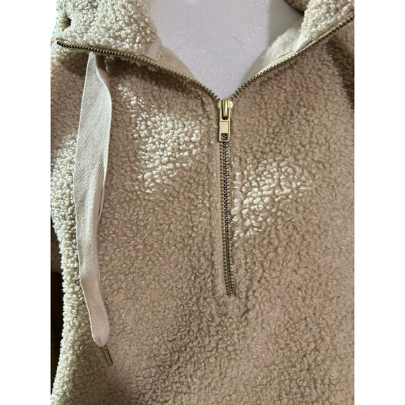 Loft Sherpa Hoodie Beige, Large Long Sleeve Soft Cozy‎ - Picture 3 of 5